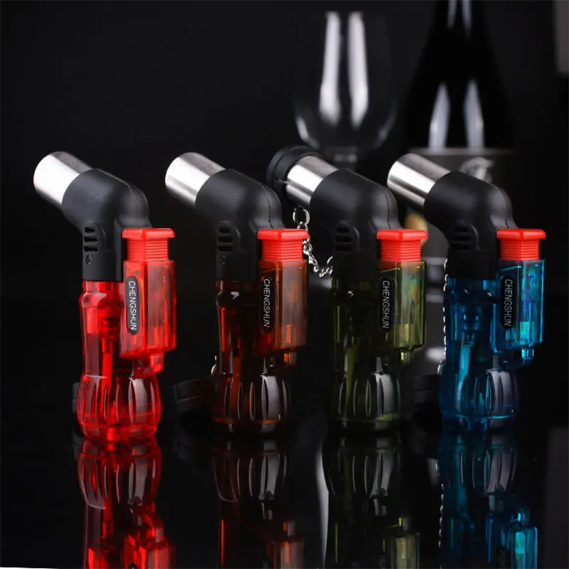 1Pcs Mini Butane Jet Torch Cigarette Windproof Lighter Random Color Plastic Fire Ignition Burner NO GAS