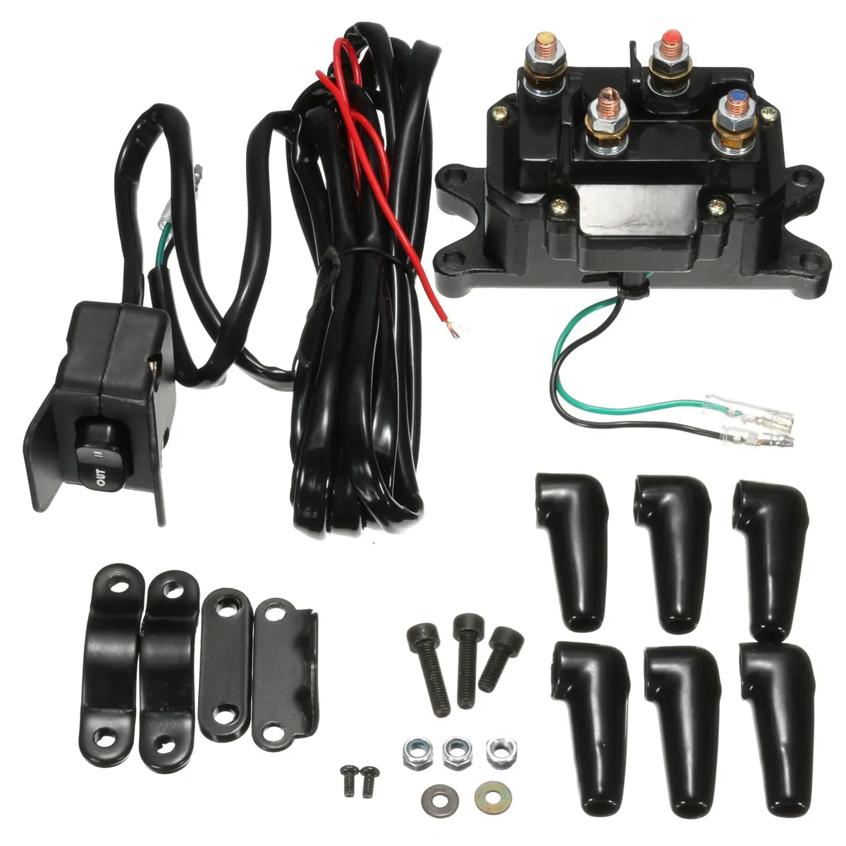 

1 Set Winch Rocker Thumb Switch COMBO + 12V Solenoid Relay Contactor for ATV UTV