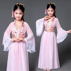 Hanfu древний китайский традиционный костюм девушки сценический танцевальный для выступлений платье женщина народная Фея наряды Tangsuit для