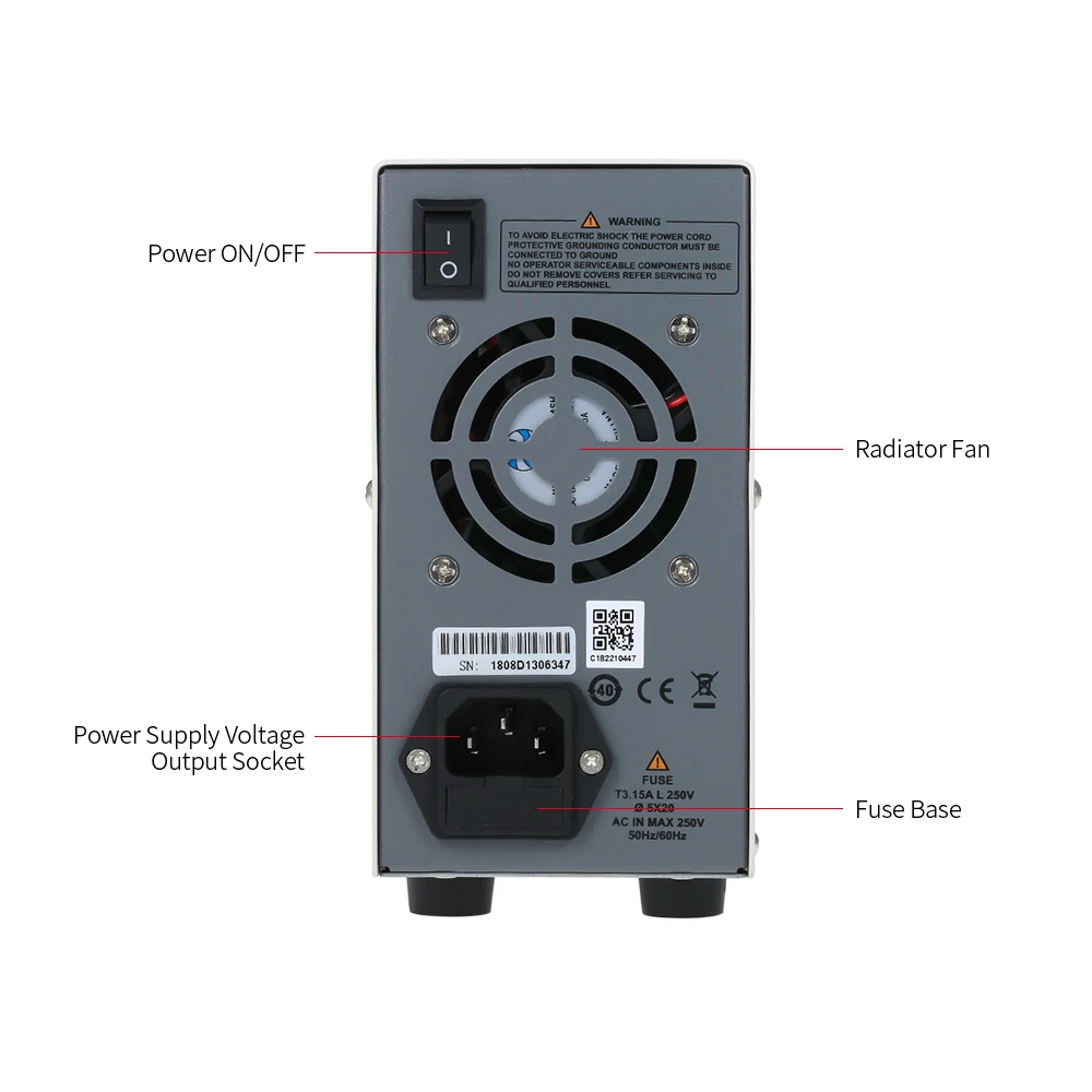 UNI-T de conmutación para fuente de alimentación de CC de 4 dígitos pantalla LED 0-32 V 0-6A de alta precisión ajustable Mini AC 220 V 50Hz - 3