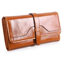 

2018 New Design Cowhide Leather Wallet Women Luxury Brand Fashion Long Womens Wallets and Purses Ladies Clutch Phone Card Holder