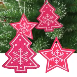 ABFY-12pcs вечерние принадлежности DIY подарки Рождественская елка деревянный декор украшения Xmas висит звезда и Рождественская елка