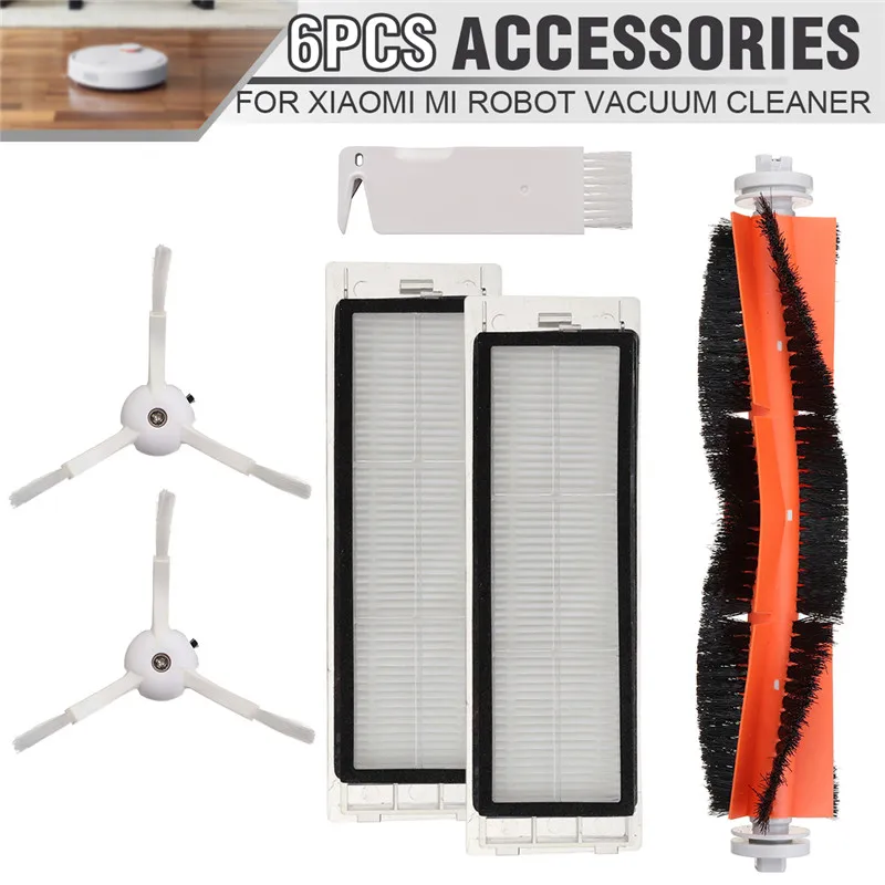 

Hot Sale 6PCS Set for Xiaomi Mi Robot Vacuum Smart Cleaner Accessories Invisible Wall Side Brushes Filter Rolling Bush