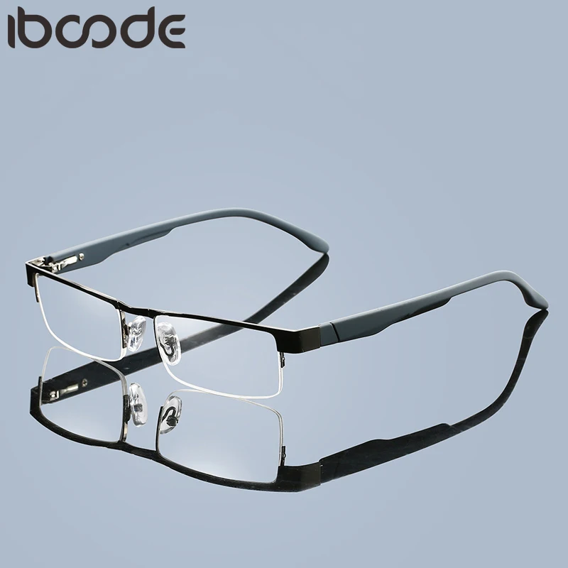 

iboode New Reading Glasses Men Women Elderly Metal Half Frame Hyperopia Presbyopic Eyeglasses Reader Eyewear Oculos Gafas De Sol