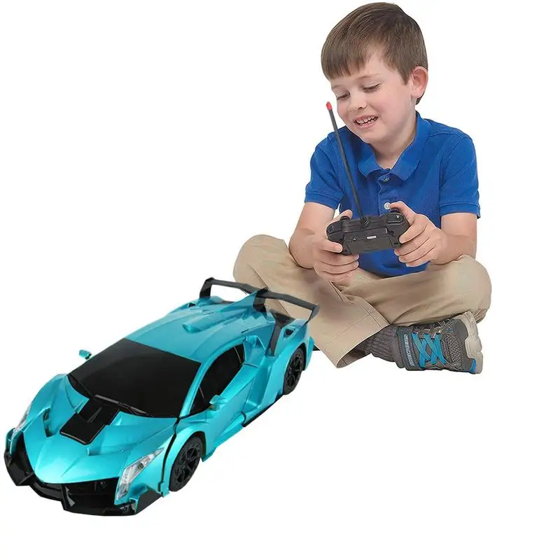 

1pc Transform Car Robot Toy Children Transforming Robot Remote Control Car One Button Transformation 1:12 Scale