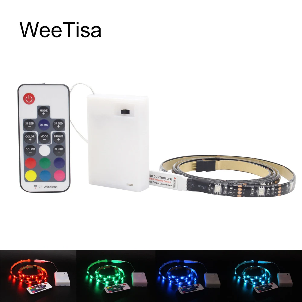 Светодиодная лента RGB 5 В водонепроницаемая SMD 5050 RF с дистанционным управлением