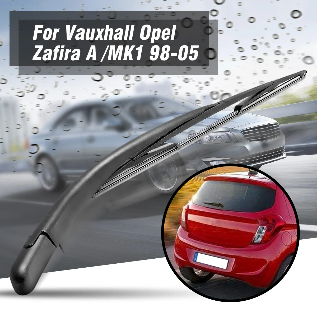 Rear Window Wiper Arm And Blade Set Black Replacement Fit For Vauxhall