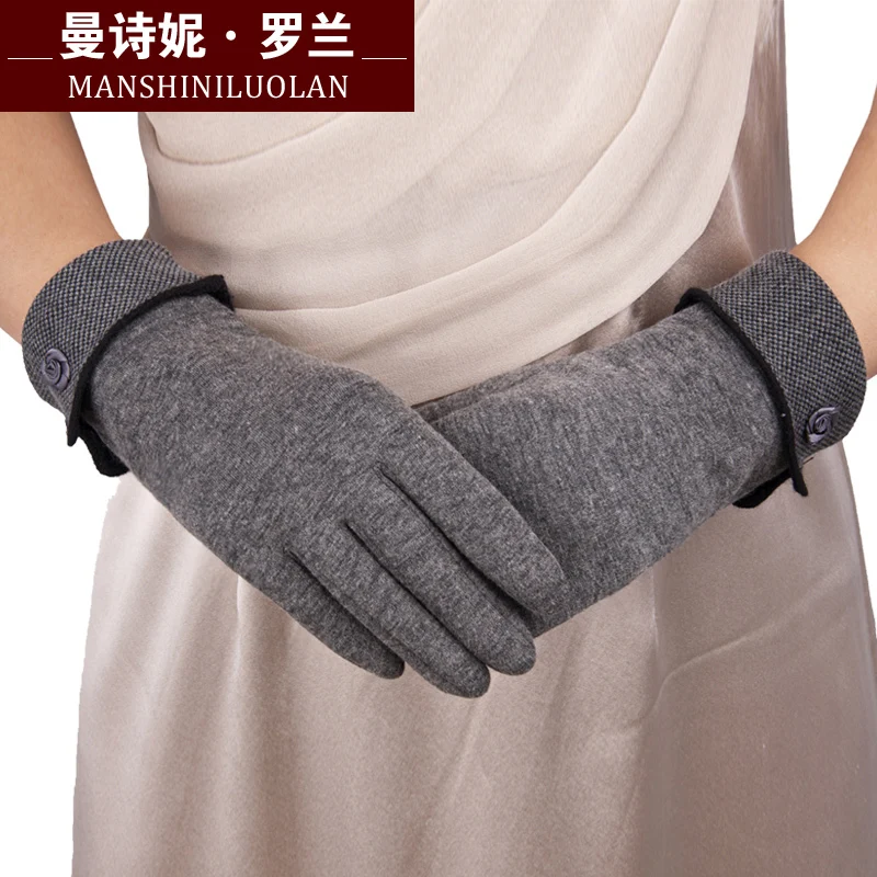 

2018 Autumn And Winter New stylish women's fashion touch screen gloves add velvet keep warm telefingers gloves b010