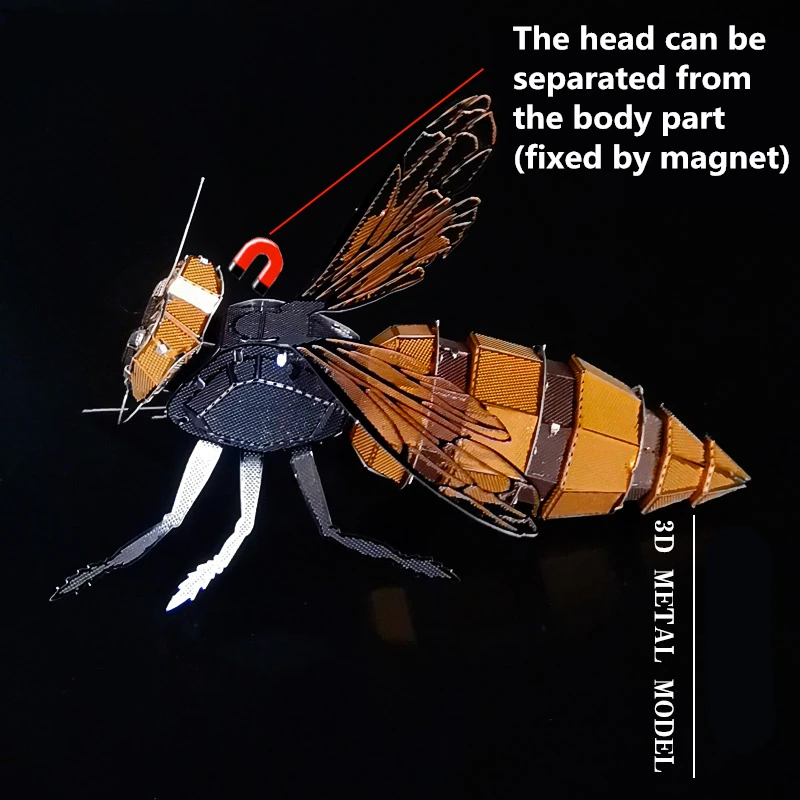 Цвет ОСА 3D металлические Пазлы животные пчела Шершень модель Лазерная Резка руководство головоломки наборы взрослых обучающая Коллекция Игрушки Хобби