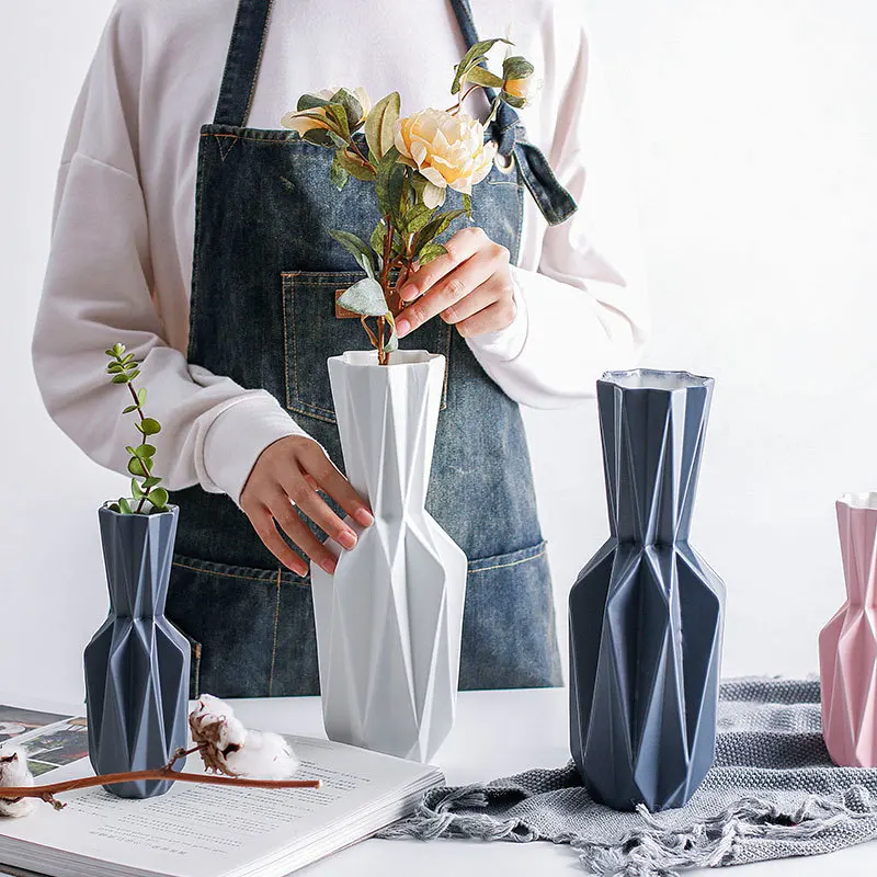 Вазы оригами, Керамическая Настольная ваза для цветов, украшение дома, ваза в скандинавском стиле, современный цветочный домашний декор