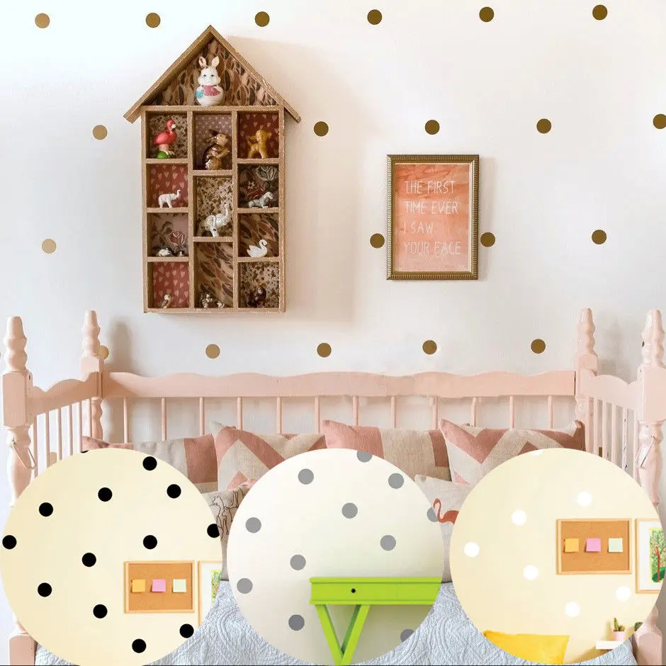 مجموعة من 126 البولكا نقطة ملصقات جدار صائق تشايلدز الاطفال الفينيل ديكور فني البقع ملصقات جدار