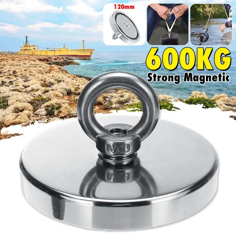 

300/400/600KG Neodymium Recovery Searching Strong Power Magnet Metal Detector Salvage Magnet Treasure Hunting Underwater Fishing