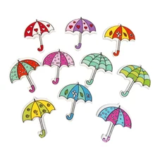 50 шт красочные деревянные Кнопки Окрашенные зонтик-образный крепкий аксессуар для Пошив Скрапбукинг