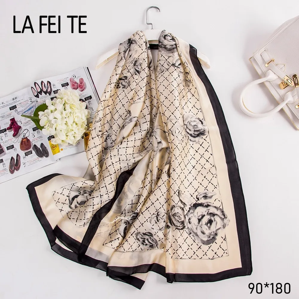 Ladies Long Chiffon Scarf Women Hijab 2019 Stole Shawl Foulard Femme Luxury Kerchief Hair Head Summer Satin Women Silk Scarf