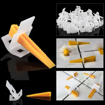

Tile Leveling System 100 Wedges pliers Floor Wall Flat Leveler Plastic Spacers constructions tool