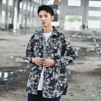 

Spring New Shirt Men Fashion Printed Casual Shirt Man Streetwear Trend Wild Hip Hop Loose Long-sleeved Shirt Male Clothes