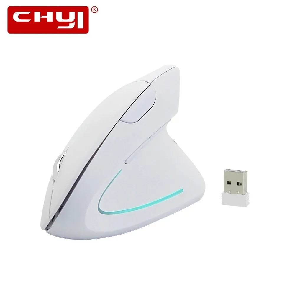 

CHYI Vertical Wireless Computer Mouse Ergonomic 2.4G Optical Wireless Usb Pc Mause White Black Righthand Upright Mice For Laptop