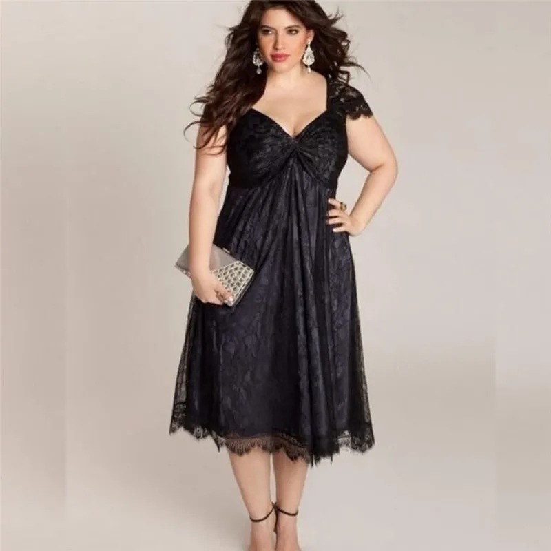 Сексуальное черное кружевное вязаное платье размера плюс L-5XL, женское шифоновое платье для дня рождения, женское пляжное платье большого размера