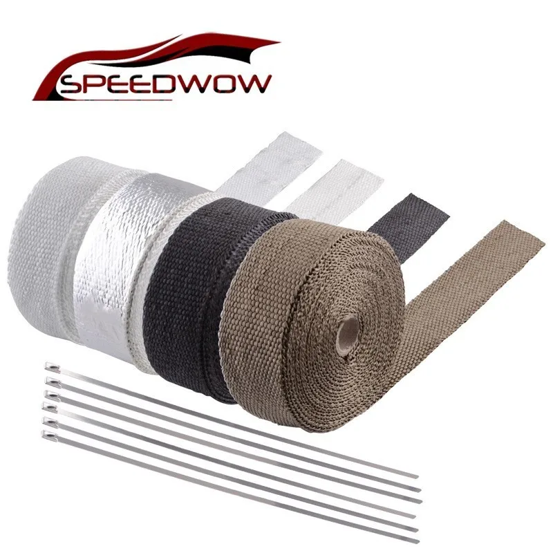

SPEEDWOWExhaust Heat Wrap Exhaust Pipe Header Heat Wrap Resistant Downpipe Stainless Steel Ties For Car Motorcycle Accessories