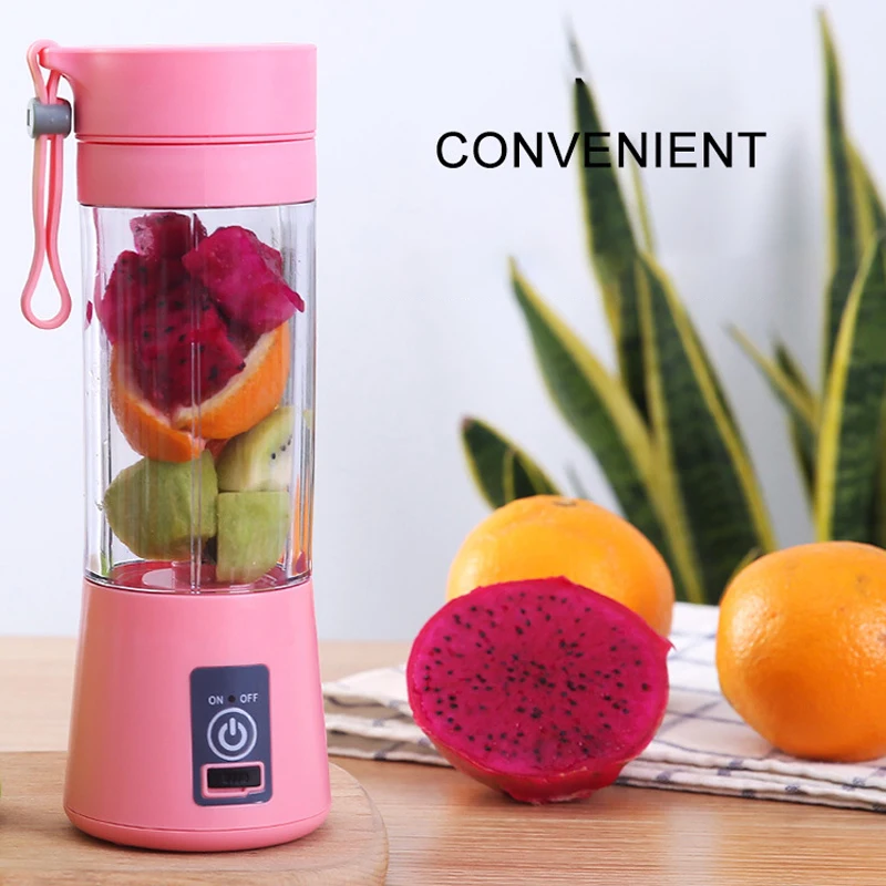 Portable 380ml Blender Juicer Cup USB Rechargeable Electric Automatic Vegetable Fruit Citrus Orange Juice Maker Cup Mixer Bottle