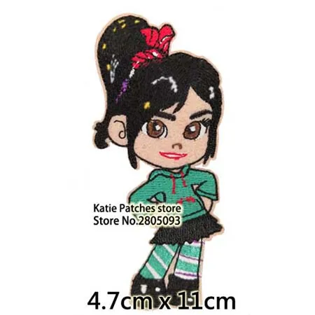 Ральф разбивает интернет Vanellope вышитые Железные на патч фильм Wreck it значок Одежда