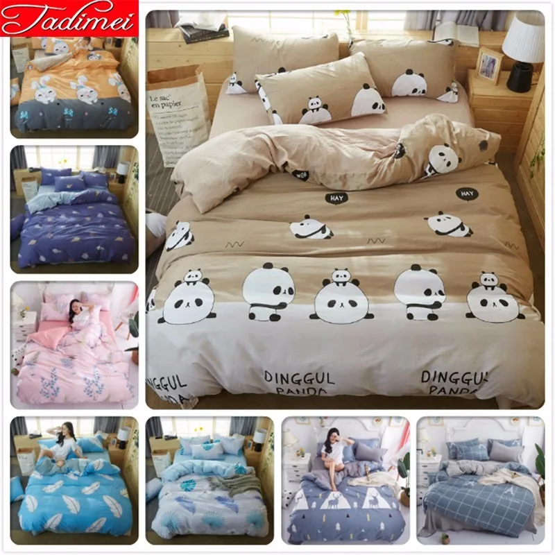 Panda Pattern 100 Wash Cotton Duvet Cover 3 4 Pcs Bedding Set