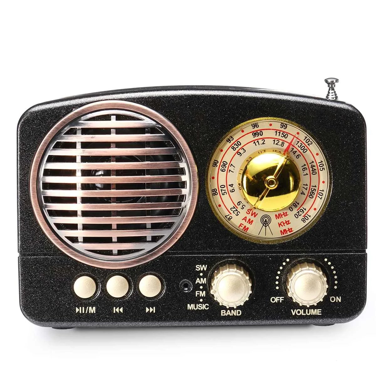 MIni récepteur portatif de Radio rétro AM FM SW + haut-parleur bluetooth AUX USB TF MP3 téléphone lecteur de musique Radio Rechargeable ► Photo 3/6