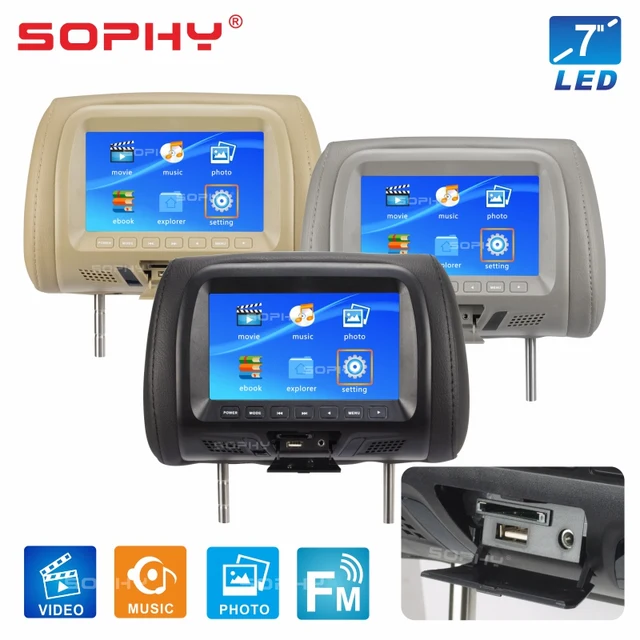 SOPHY Universal 7" General Car Rear Seat Monitor Back Seat Monitor AV