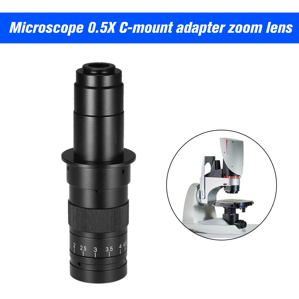

CCD Industry Microscope Camera C-mount Lens 10X-300X Camera Magnification Adjustable Zoom Eyepiece MagnifierLens for LAB SMD PCB