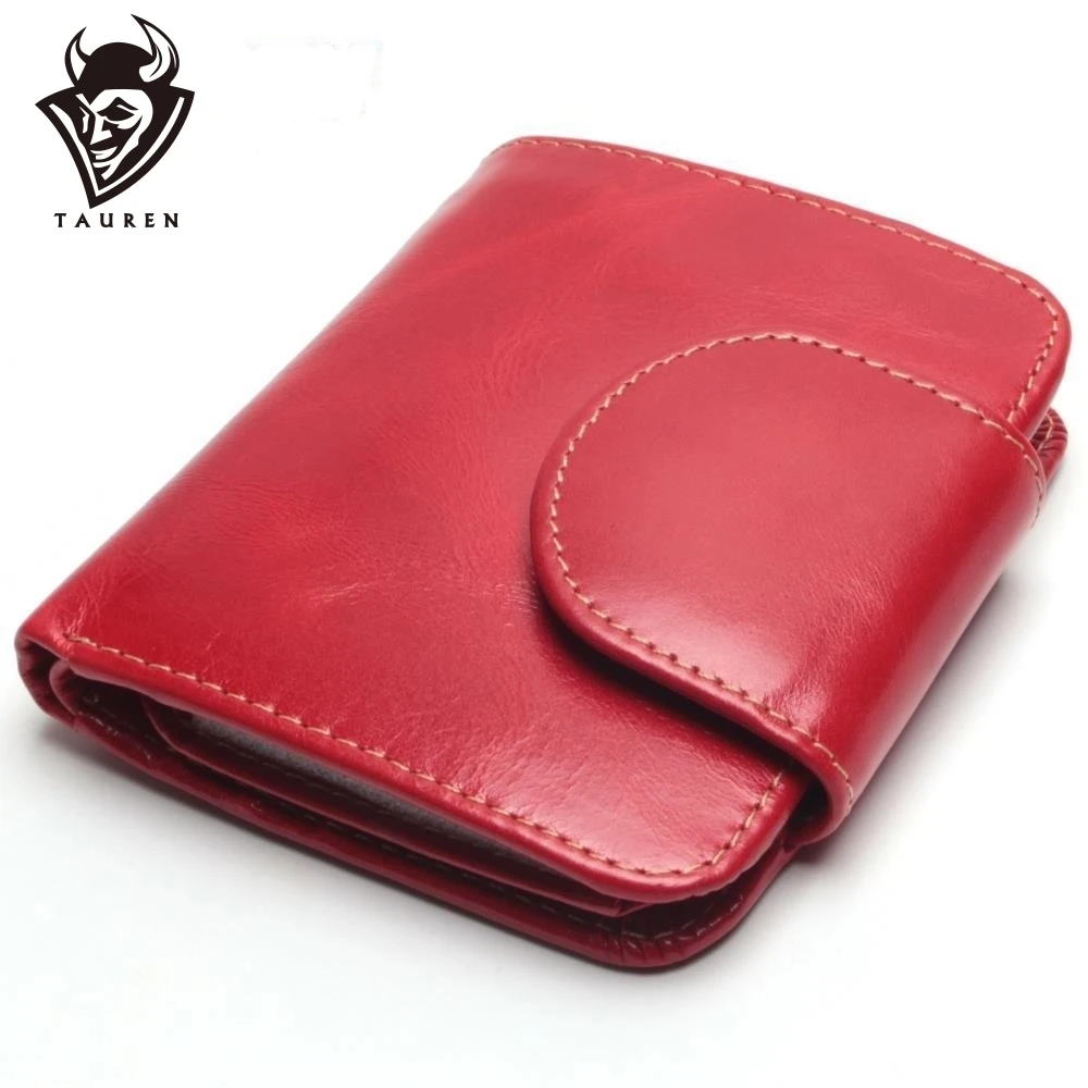

Fashion Small Retro Vintage Cowhide Genuine Leather Oil Wax Wallet Multinational Card Holders Coin Purse Women Short Walelts