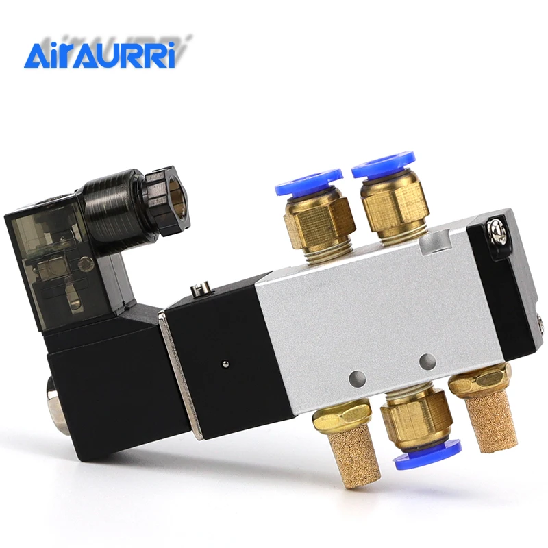 

Air Solenoid Valve 5 Way Port 2 Position Gas Pneumatic Electric Magnetic Valve 12V 24V 220V Coil Volt 4mm 6mm 8mm Hose 4V110-06
