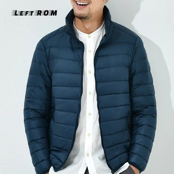 

(High Quality)LeftROM 2018 Winter Men Ultralight Jacket White Duck Down Jacket Men Down Jackets Outdoors Winter Male Casual Coat