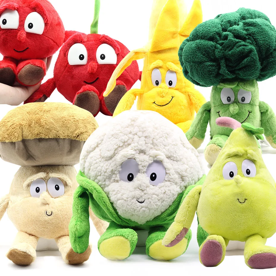 

Free Freight Fruits Vegetables cauliflower Mushroom blueberry Starwberry 9" Soft Plush Doll Toy Goods In Stock