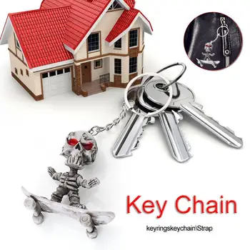 

Skateboard Key Chain Car Pendant Skeleton Key Ring Innovative Gifts