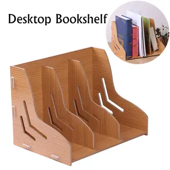 

Creative Office Assembling File Rack Multi-function Desktop Bookshelf Vertical Document Organizer for Home or Office (As Shown)