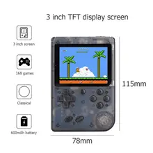 RS-6A мини ретро игровая консоль 3 дюйма TFT дисплей экран Поддержка 8 бит портативный плеер встроенный 168 классические игры поставщиков