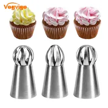 VOGVIGO 3 шт. Кондитерские насадки русская глазурь Кондитерские насадки 304 нержавеющая сталь наконечники инструменты для украшения торта насадка для крема