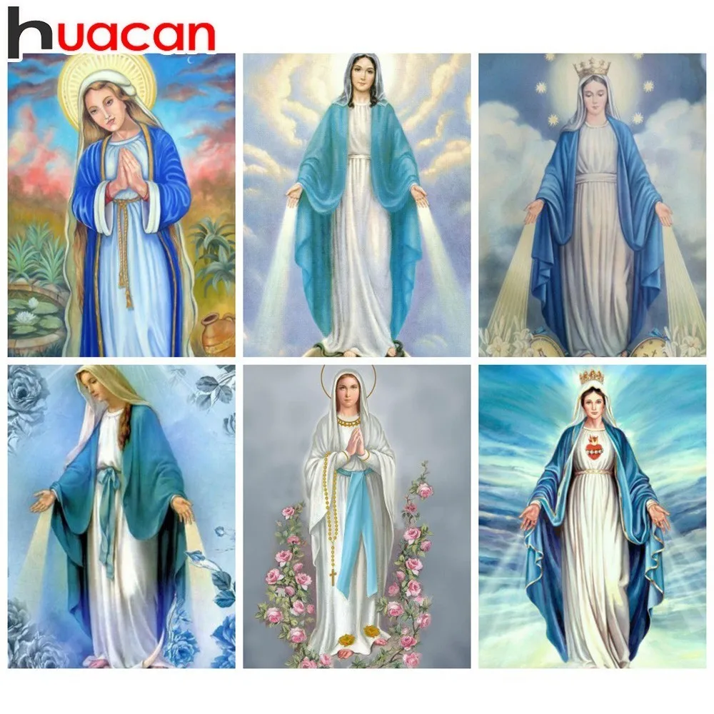 

Huacan Diamond Embroidery Icon Diamond Painting Religion Full Square Picture Rhinestone Cross Stitch Mosaic Paintings Home Decor