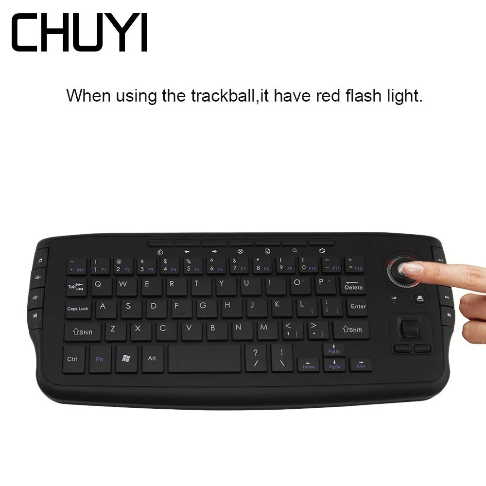 2 In 1 Multifunction Keyboard and Mouse 2.4Ghz USB Wireless Trackball