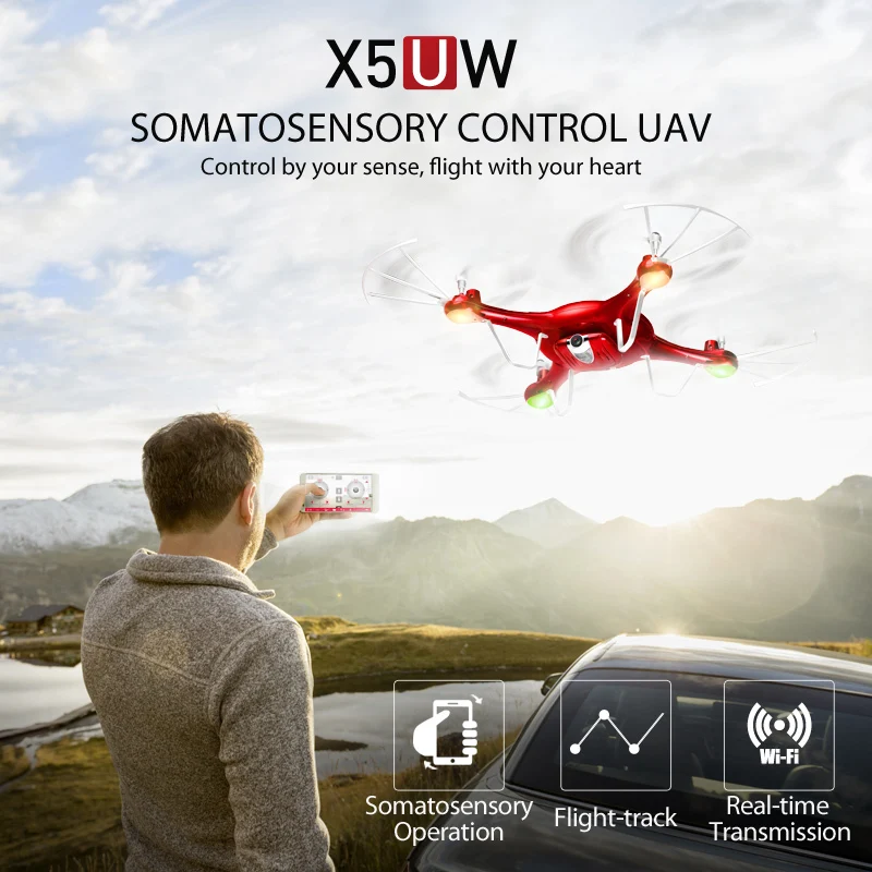 SYMA X5UW Drone with  Camera FPV WiFi HD 720P Real-time Transmission Quadcopter 2.4G 4CH RC Helicopter Dron Quadrocopter Drones