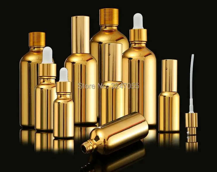 5/10ml15ml20ml30ml50ml100ml Золотая стеклянная бутылка эфирного масла сывороточная
