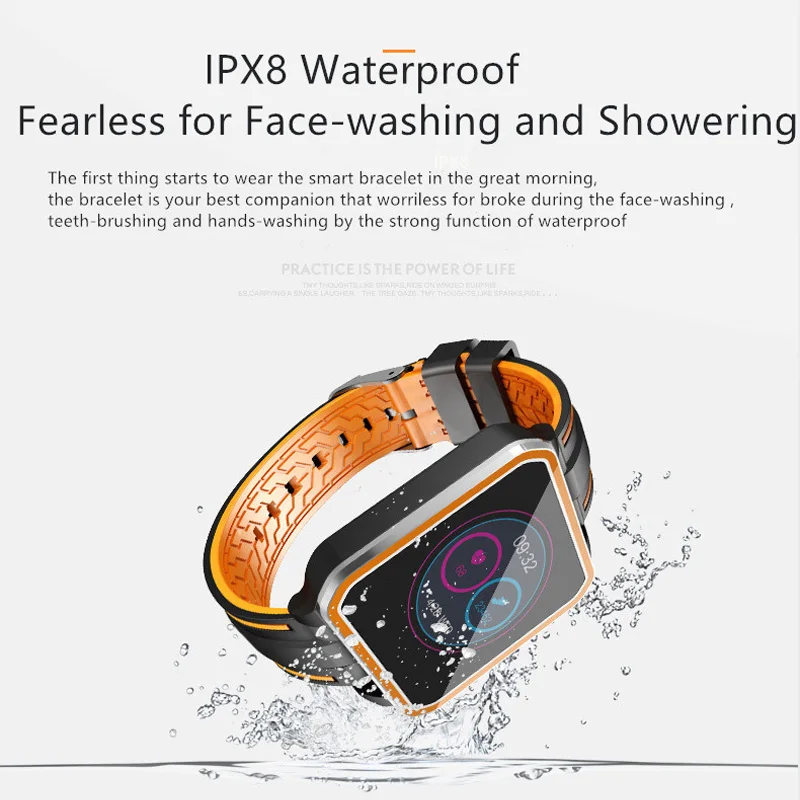 WQ9 умный Браслет IP68 Водонепроницаемый Полный сенсорный кровяное давление фитнес