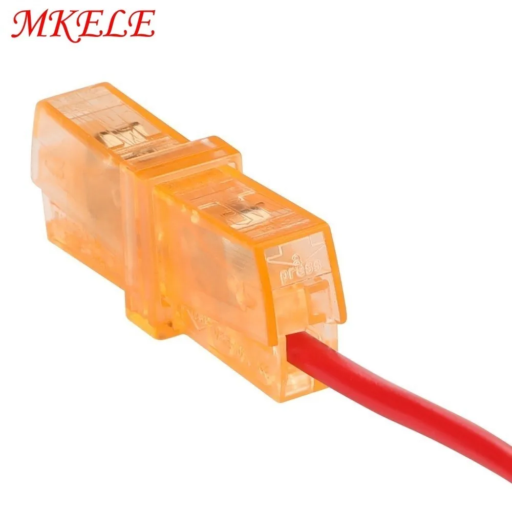 

10 Piece Transparent Terminals Plastic Box Single 2 Pin Cable Wire Wiring Connecting Connector For Lamp Connectors MKVSE-201-C
