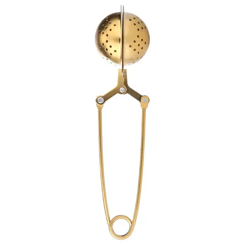 

Gold Tea Infuser Stainless Steel Sphere Mesh Tea Strainer Coffee Herb Spice Filter Diffuser Handle Tea Ball Filter Diffuser