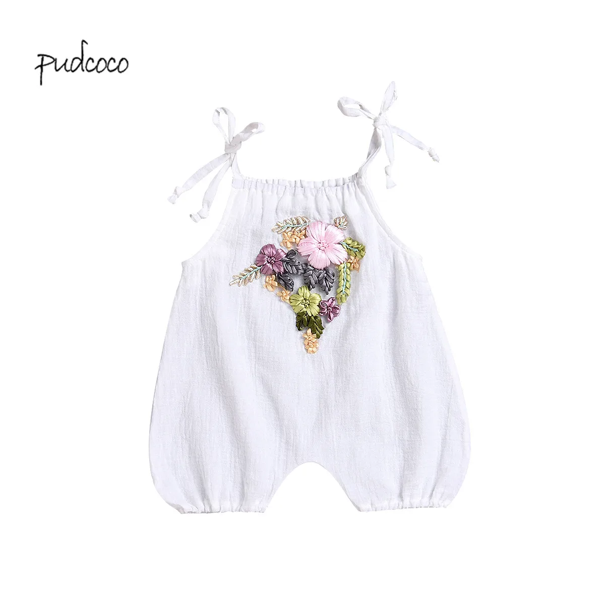 Pudcoco/Новый брендовый комбинезон на подтяжках с вышивкой для новорожденных