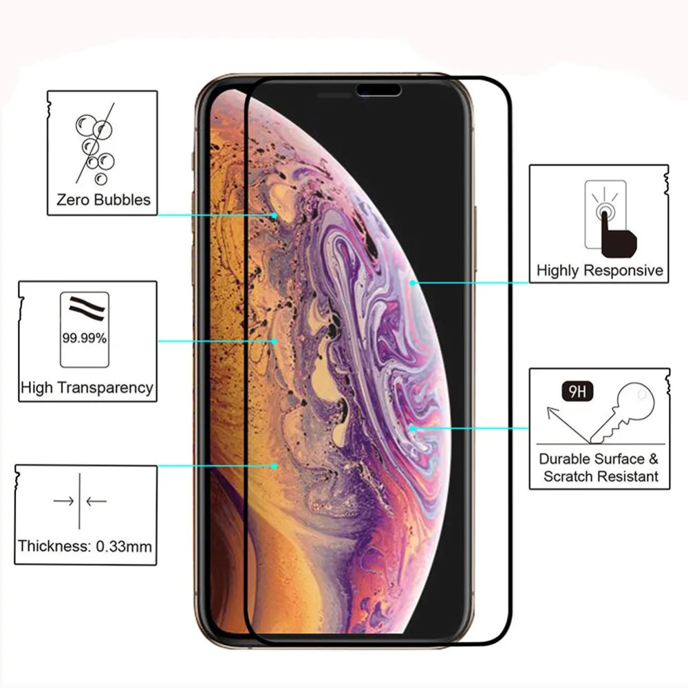 10D стекло для iphone 11 pro 8 7 6 6s plus Защитное стекло для apple iphone x xr xs max чехол с защитной пленкой для экрана на iphon 10S