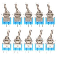 10 Piece Electrical Mini Toggle Switches MTS-101 2 Pins ON/OFF 2 Positions 6A 125V 250Vmax AC SPST Type Toggle Switch 10 Piece Electrical Mini Toggle Switches MTS-101 2 Pins ON/OFF 2 Positions 6A 125V 250Vmax AC SPST Type Toggle Switch