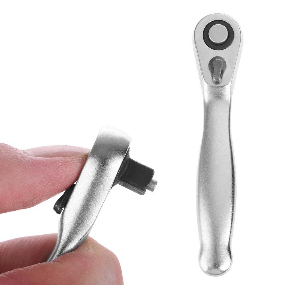 

1/4inch Hex Bit Single Head Hand Tool Quick Release Ratchet Spanner Steel Square Socket Wrench Auto Mini 72 Teeth Drive