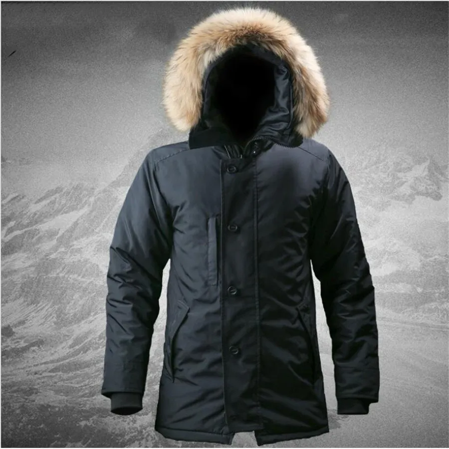 

Winter N3B Puffer Jacket Hooded Fur Collar Thick Coat Camouflage Tactical Bomber Army Korean Parka Men Long Canada Outerwear
