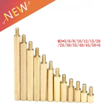 10 pces m3 * (5-50) + 6mm hex cabeça parafusos de espaçamento de bronze rosqueado pilar pcb computador pc placa-mãe espaçador impasse